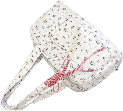 Bow Duffle Bag – Große Canvas-Wochenendtasche mit Bandakzent – Floria