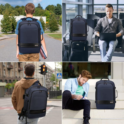 Erweiterbarer 45–55L Wasserdichter Reiserucksack mit 46,5 cm Laptopfach