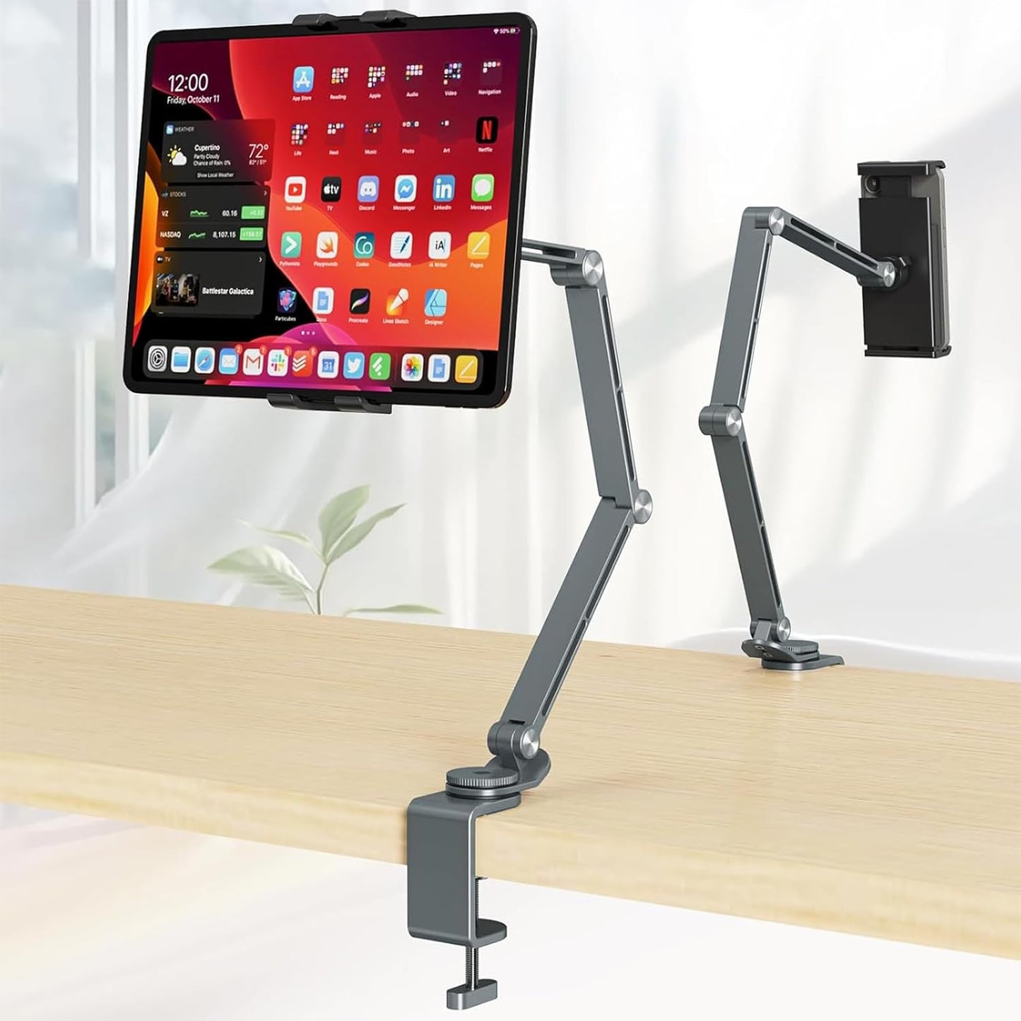 Verstellbarer Aluminium-Tablet-Ständer mit 360°-Drehung – Movaro