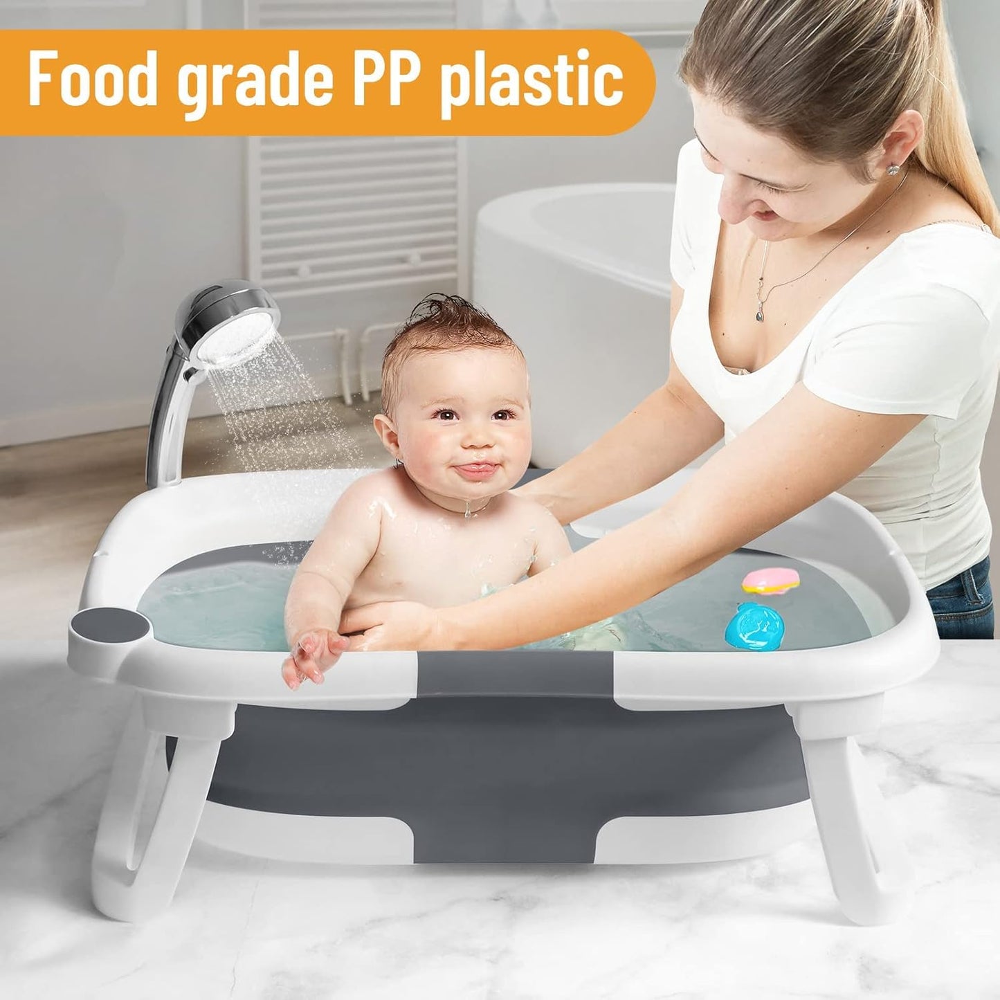 Kollabierbare Babybadewanne mit Netz – BathNest