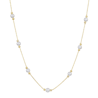 Zeitlose Goldene Perlenhalskette – Serena