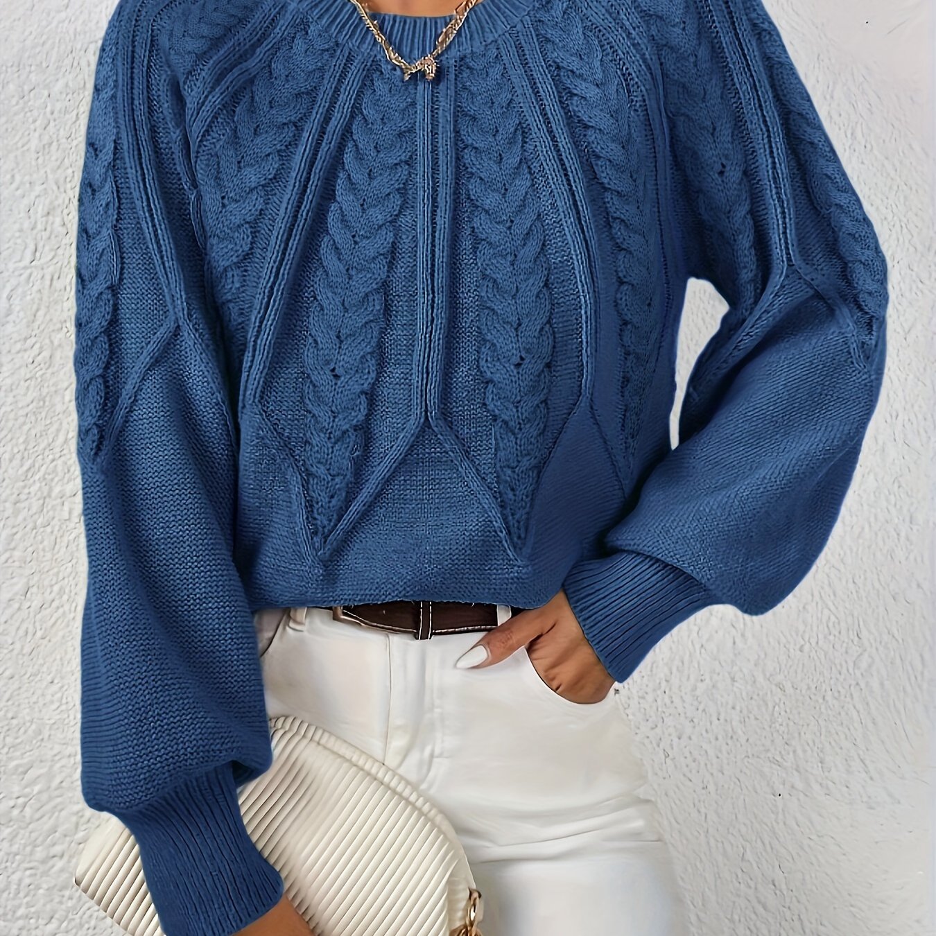 Damen Strickpullover mit Lanternärmeln – Sanna