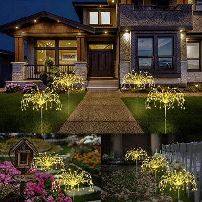 Wasserdichte Solar-Gartenlampe mit Feuerwerkeffekt – SparkGlow