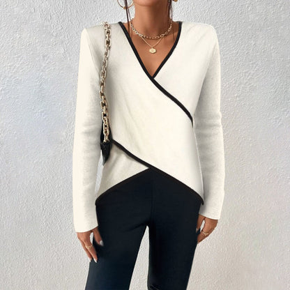 Damen Wickelpullover mit V-Ausschnitt – Lorena Herbstedition
