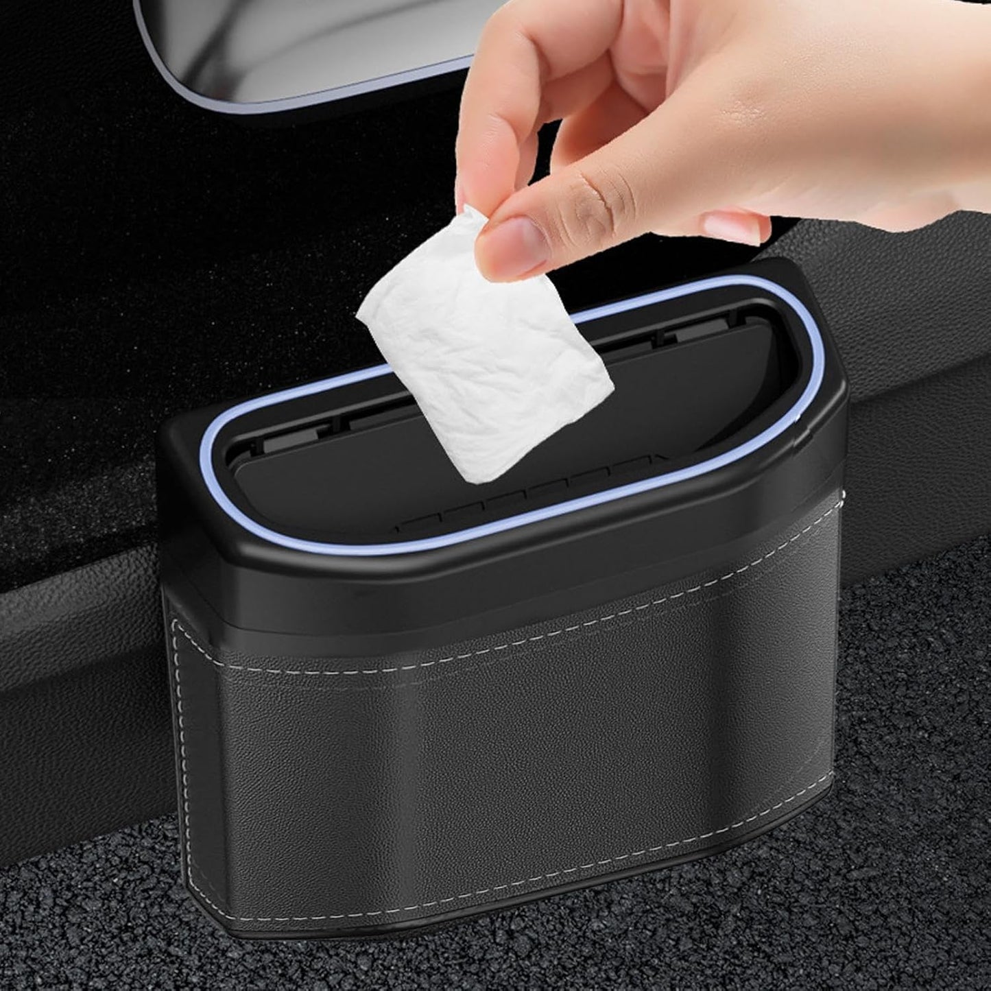 Geruchsdichter Auto-Mülleimer mit Touch-Licht – Lurevo