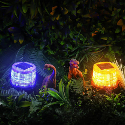 Solarbetriebene Amber- und Blaue Magnet-Stroboskoplichter Set – Liora