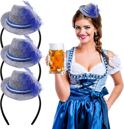 Mini-Trachtenhüte im 3er-Set – WiesnCharme Oktoberfest 2025