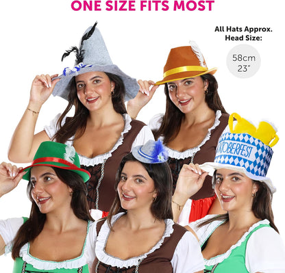Trachtenhüte im 5er-Set bunt – GaudiMix Oktoberfest 2025
