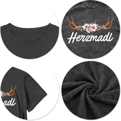 Damen Kurzarm Herzmadl T-Shirt – Lena Oktoberfest 2025