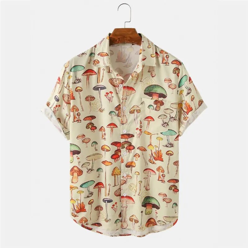 Sommerliches Herrenhemd mit Cartoon-Druck – Oscar