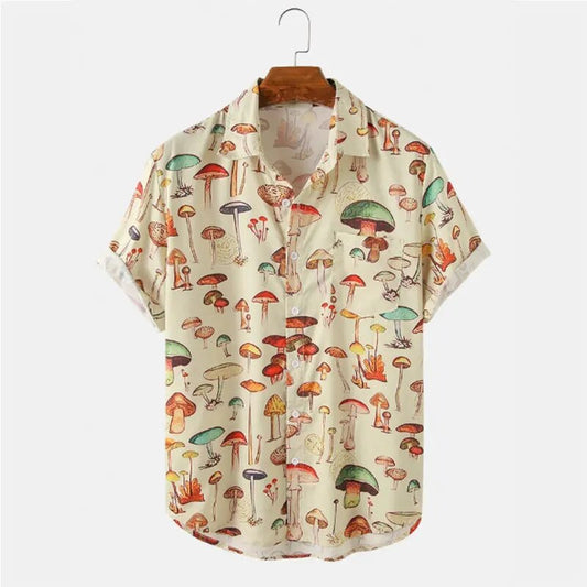 Sommerliches Herrenhemd mit Cartoon-Druck – Oscar