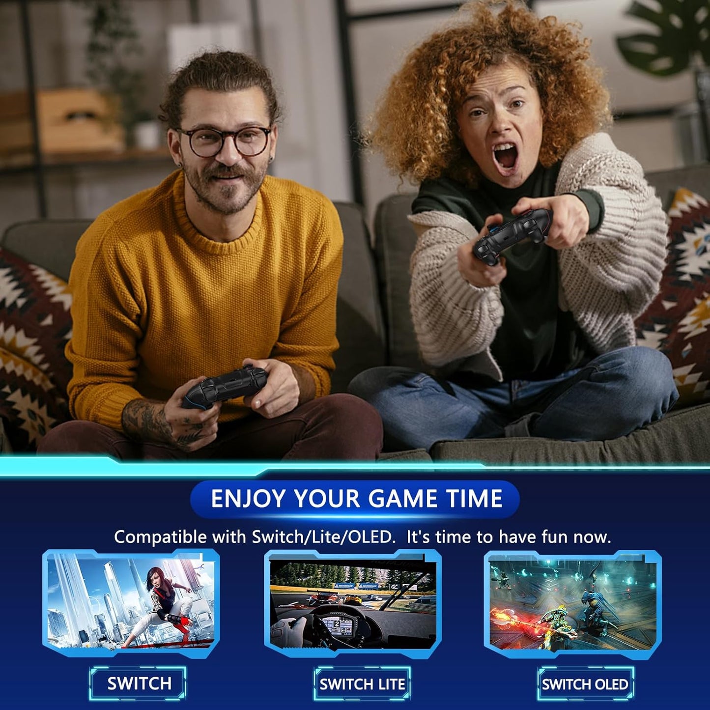 Wireless Switch Controller mit Hall-Effekt Joysticks und Turbo-Funktion – Nexora