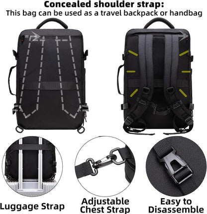 Erweiterbarer 45–55L Wasserdichter Reiserucksack mit 46,5 cm Laptopfach