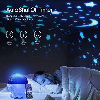 LED Nachtlampe mit Ozean- & Sternenhimmelprojektion + Musikfunktion - DreamAura