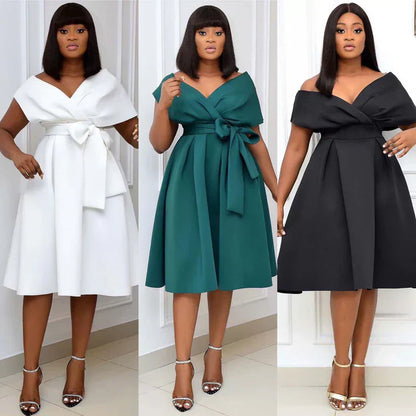 Stylisches A-Linien-Minikleid mit kurzen Ärmeln – Naila