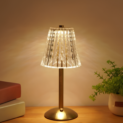 Goldene Kristall-Tischlampe - Aurora Luxe