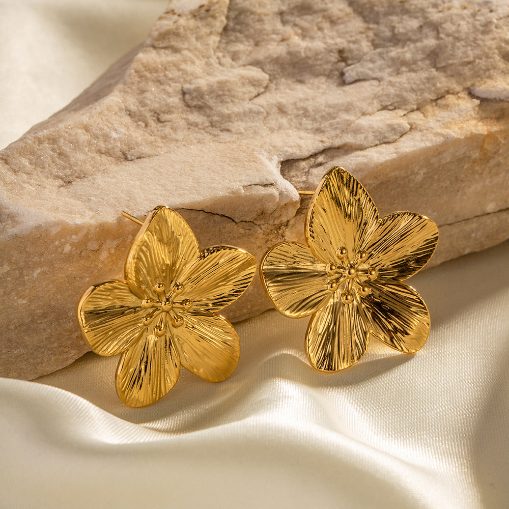 Blumenförmige Goldene Ohrringe - Elena