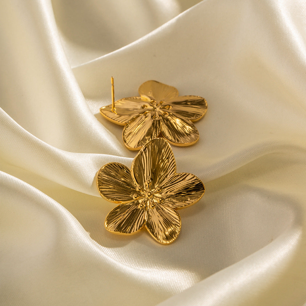 Blumenförmige Goldene Ohrringe - Elena