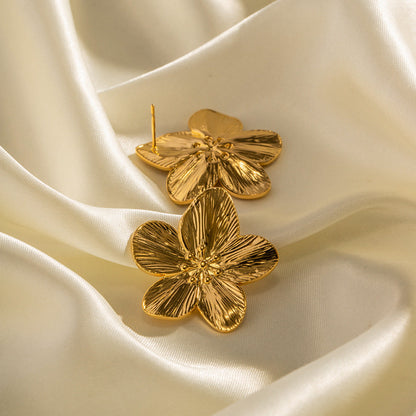 Blumenförmige Goldene Ohrringe - Elena