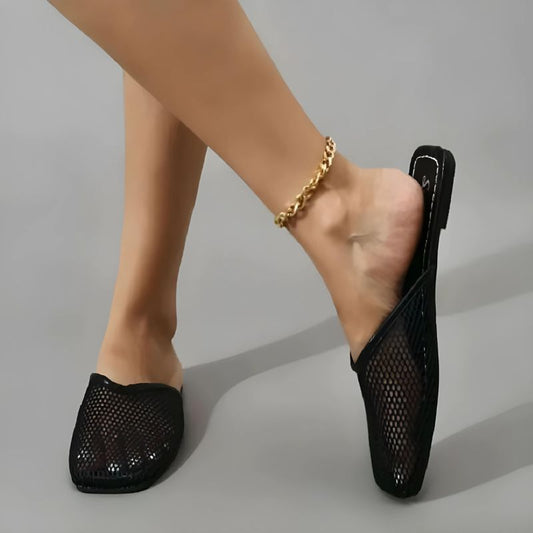 Damen Mesh-Pantoletten mit geschlossener Spitze – Odessa