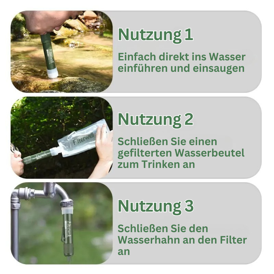 Tragbarer Notwasserfilter - AquaSurvive