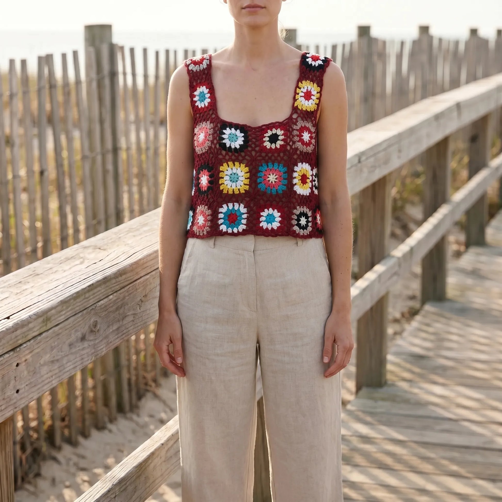 Ärmelloses Häkel-Crop-Top - Silvia