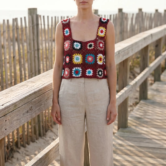 Ärmelloses Häkel-Crop-Top - Silvia