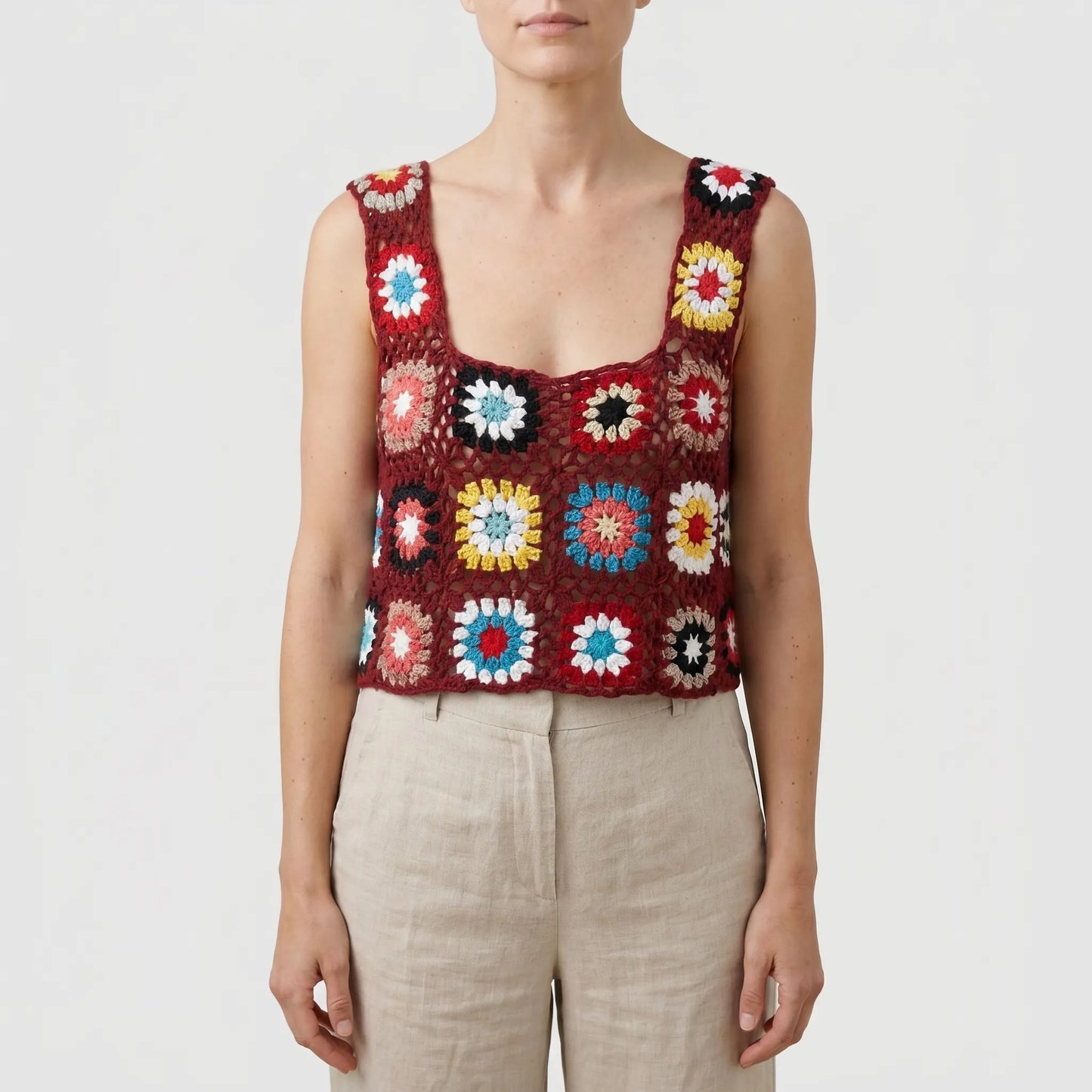 Ärmelloses Häkel-Crop-Top - Silvia