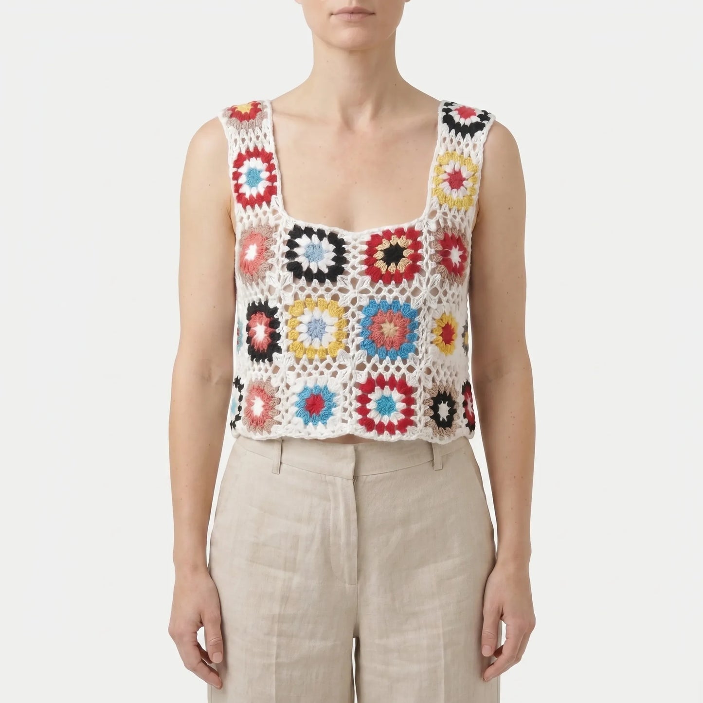Ärmelloses Häkel-Crop-Top - Silvia