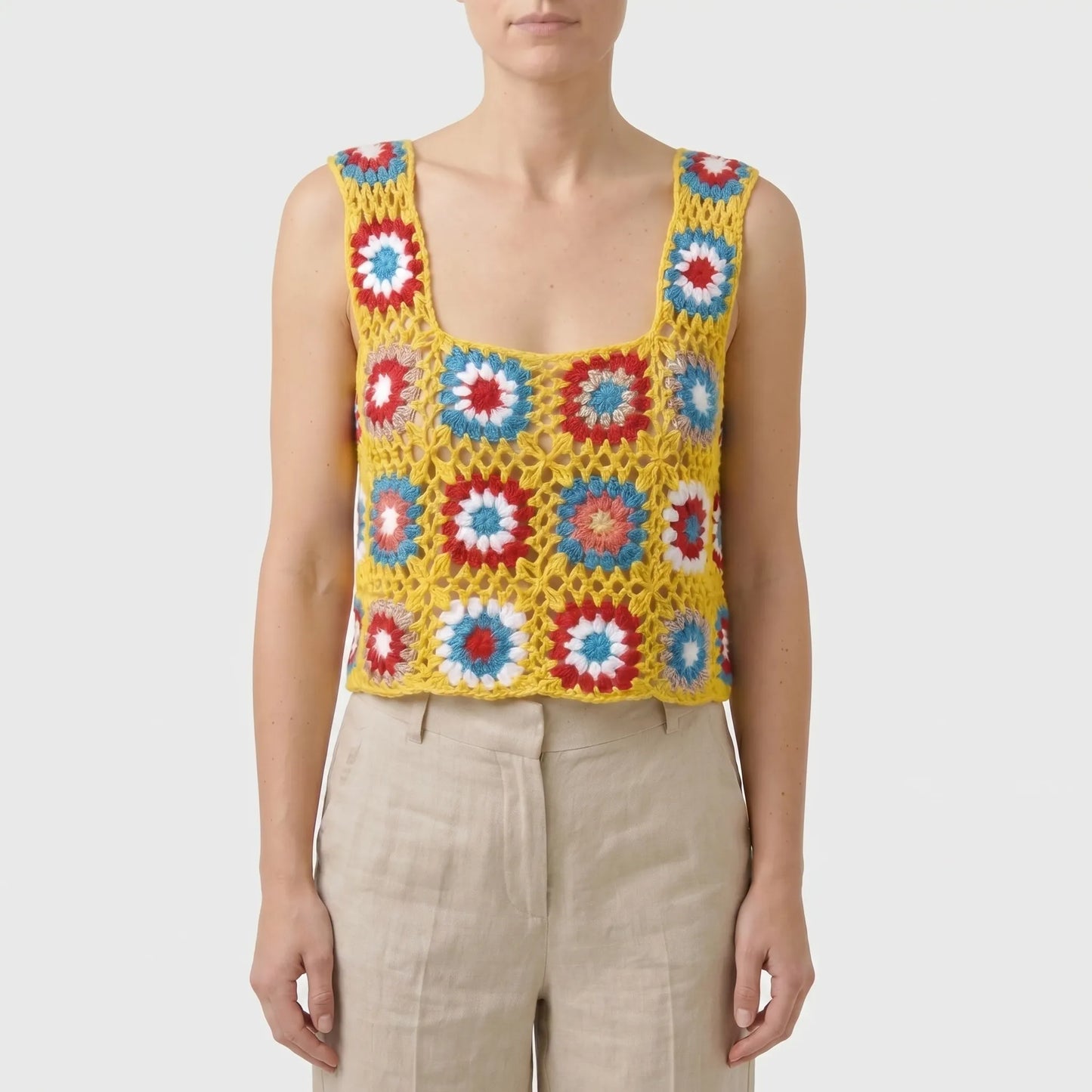 Ärmelloses Häkel-Crop-Top - Silvia