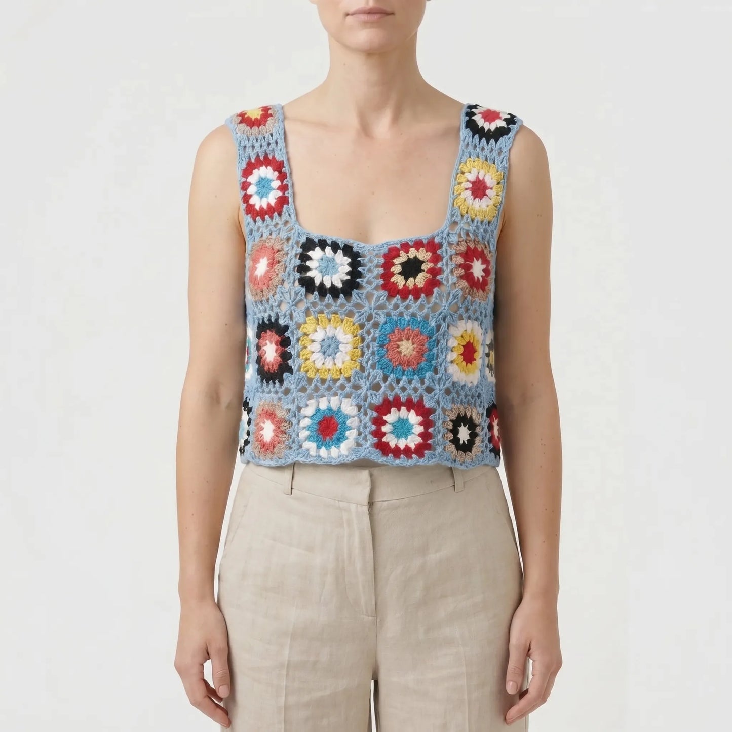 Ärmelloses Häkel-Crop-Top - Silvia