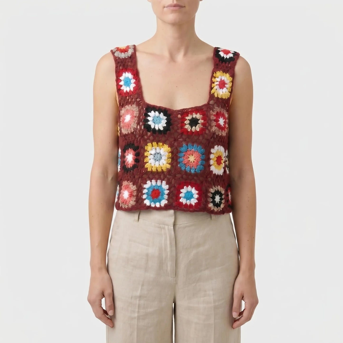 Ärmelloses Häkel-Crop-Top - Silvia