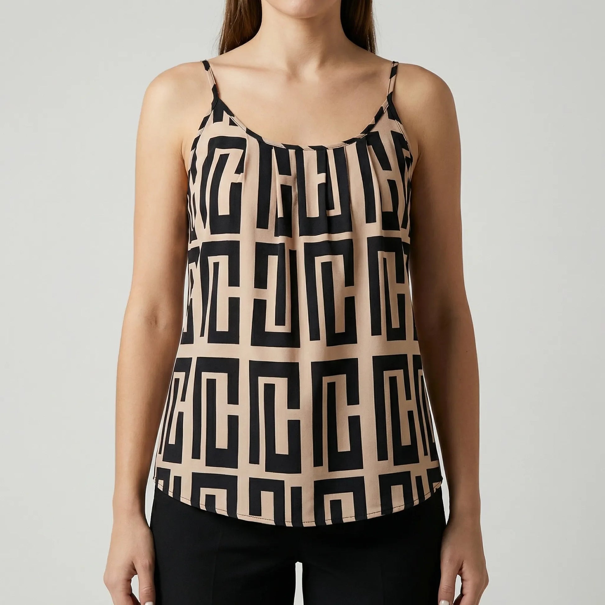 Ärmelloses Spaghettiträger Top Mit Geometrischem Print - Christina