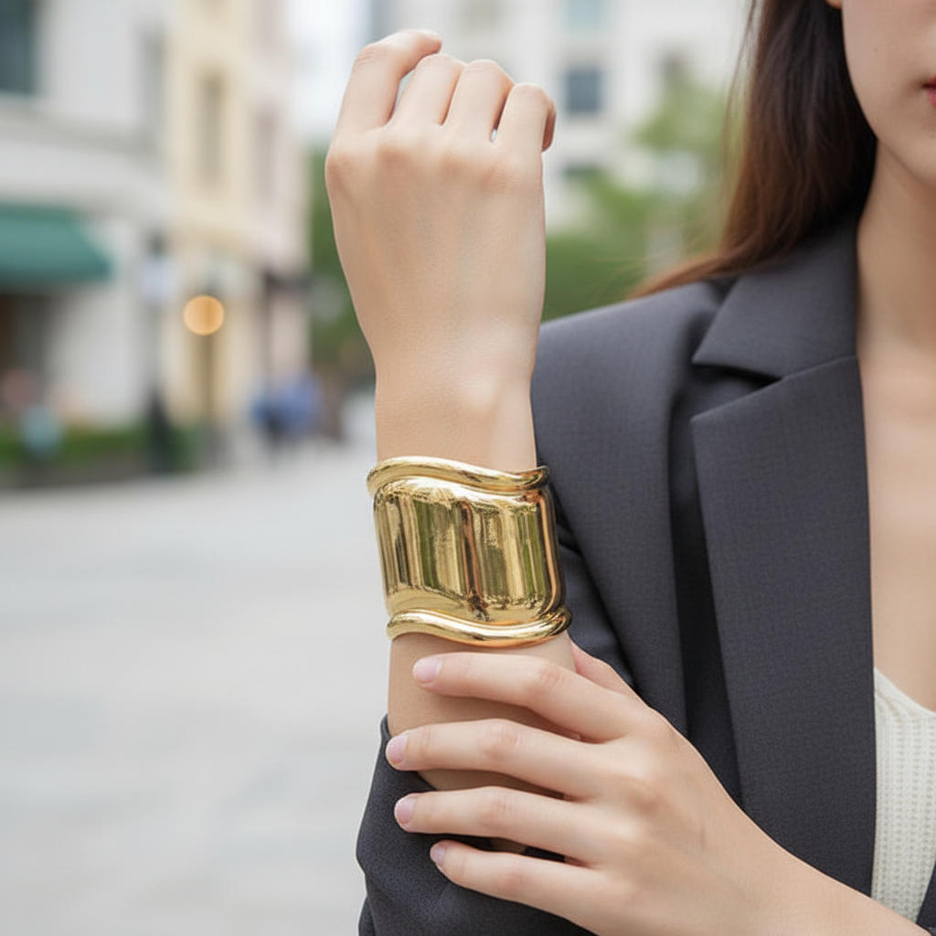 Asymmetrisches Armband Aus Metall - FashionFlair