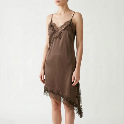 Asymmetrisches Slipkleid Mit Transparenten Details -  Mable