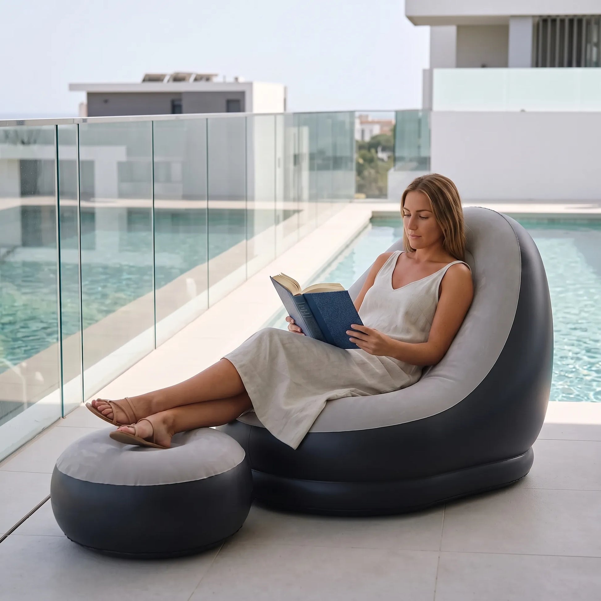 Aufblasbarer Sessel Mit Hocker - Aerolounge