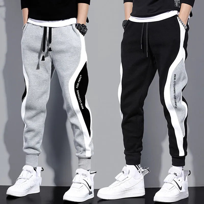 Locker Geschnittene Herren Patchwork-Joggers mit Kordelzug – Rafael