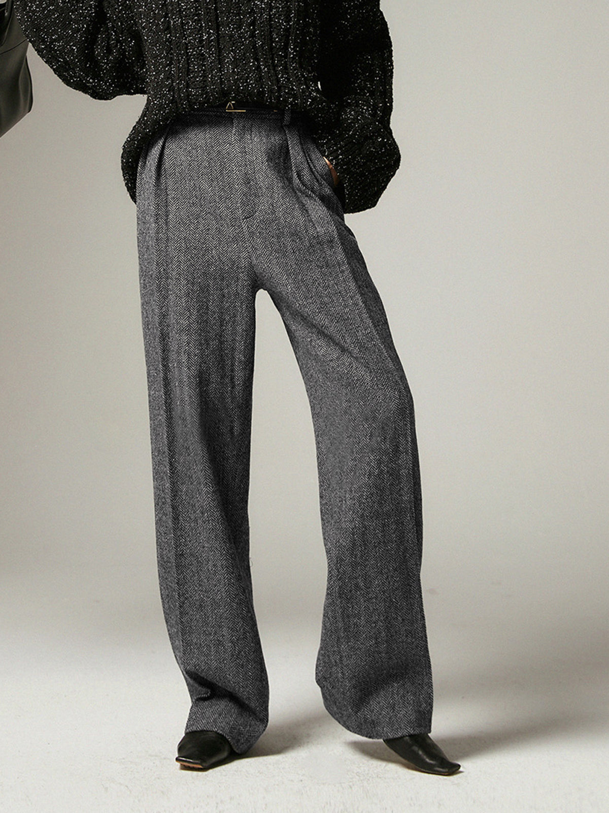 Graue Weite Damenhose – Alessia