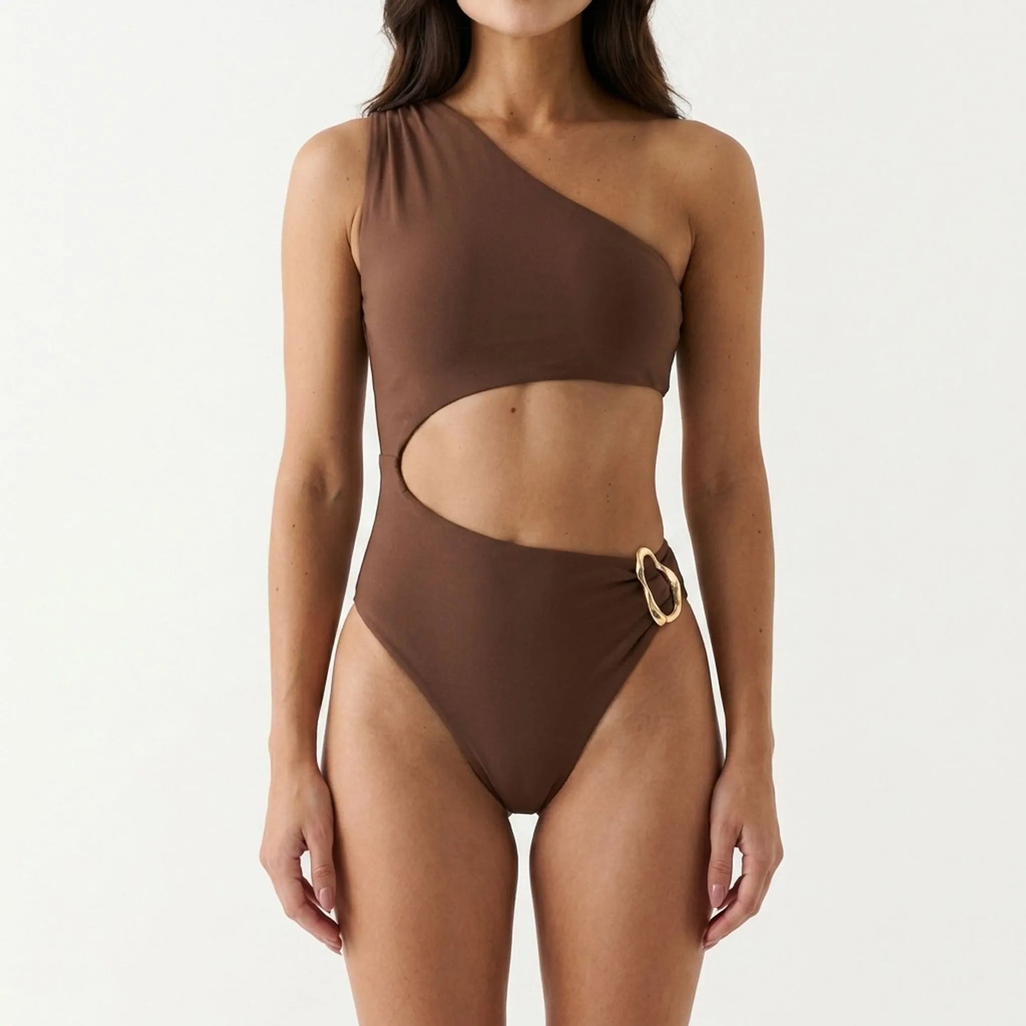 Badeanzug Mit One-Shoulder-Schnitt Und Cut-Out - Asymora