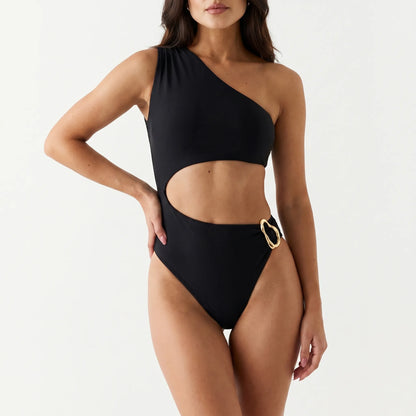 Badeanzug Mit One-Shoulder-Schnitt Und Cut-Out - Asymora