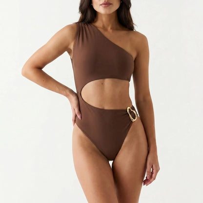 Badeanzug Mit One-Shoulder-Schnitt Und Cut-Out - Asymora