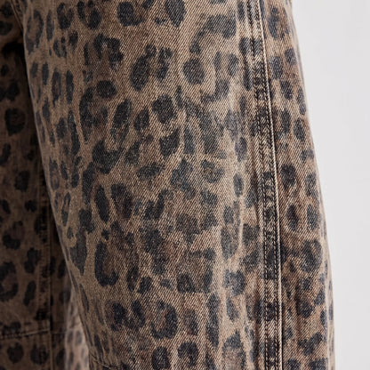 Barrel Jeans Damen Mit Leopardenmuster -  Frances