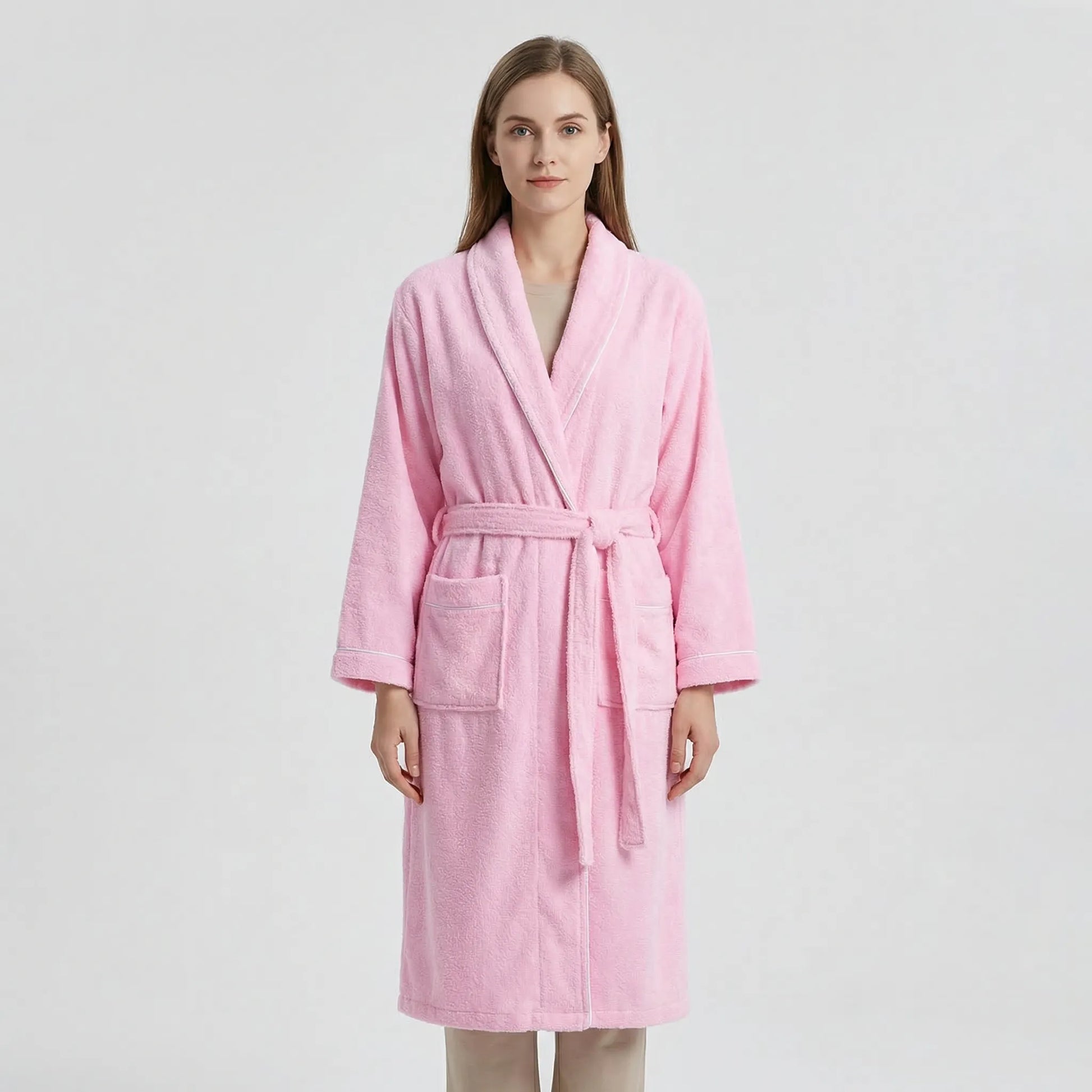 Belted Towelling Dressing Gown For Women - Charlene
