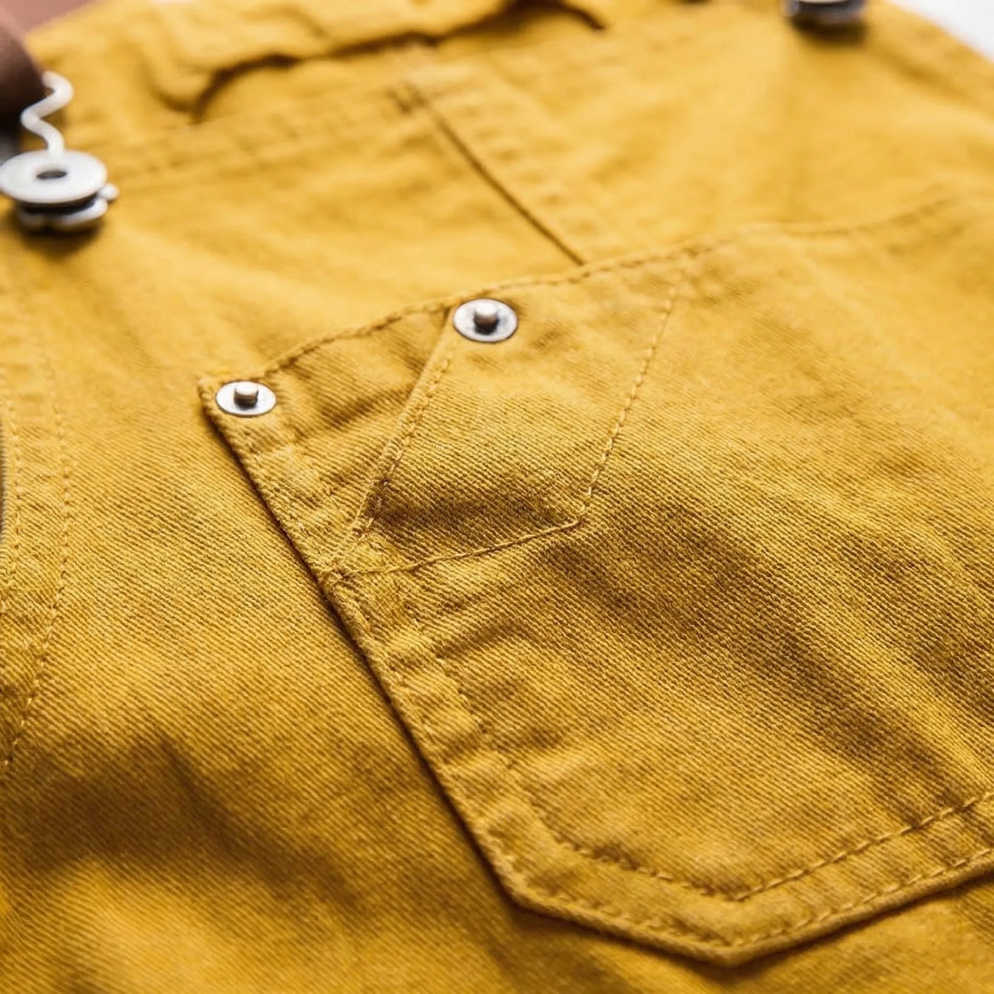 Bib-Front Dungarees With Chest Pocket - Amber