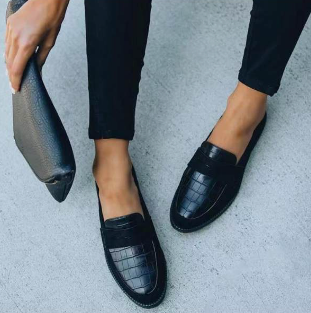 Schwarze Damen Loafer – Elena