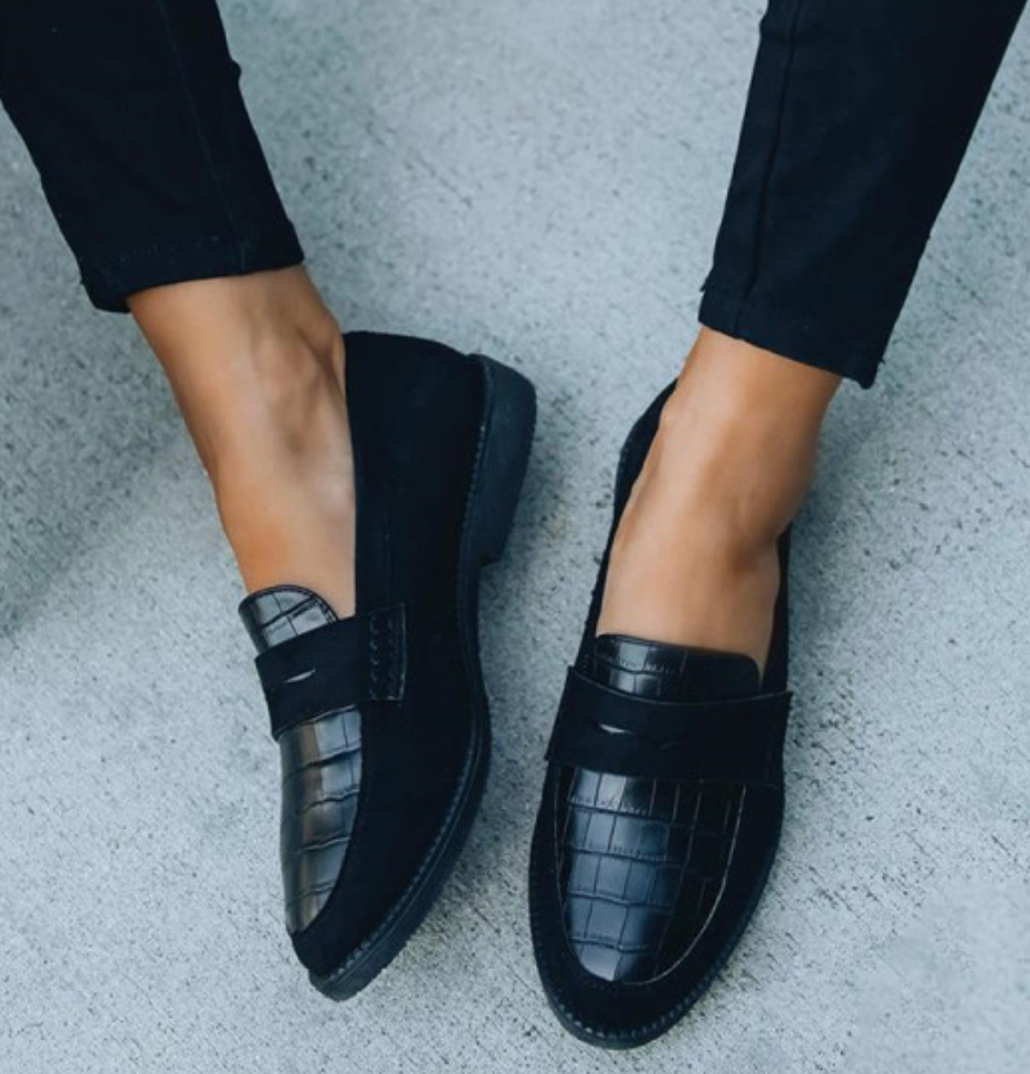 Schwarze Damen Loafer – Elena