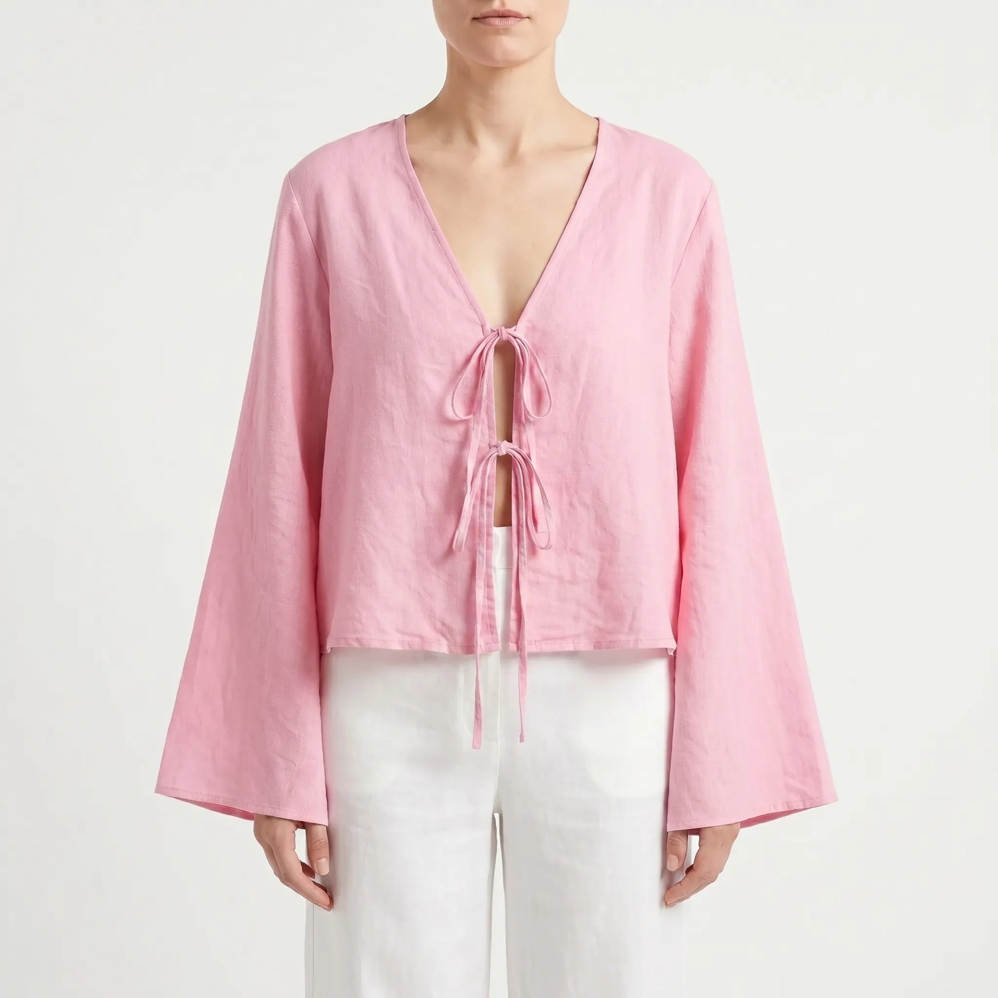 Bluse zum Binden - Rosa