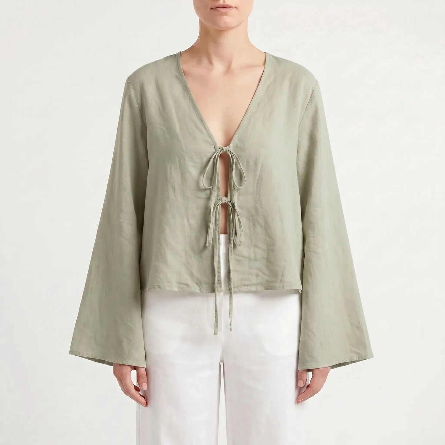 Bluse zum Binden - Rosa