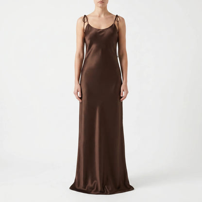 Bodenlanges Trägerkleid Mit Offenem Rücken -  Opal