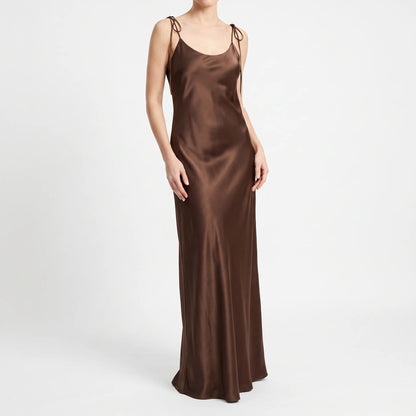 Bodenlanges Trägerkleid Mit Offenem Rücken -  Opal